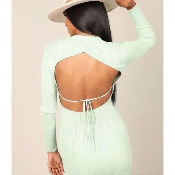 Petal and Pup Women's Milleri Dress Sage Green Ribbed Nwt Size 2 - Picture 7 of 7